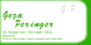 geza peringer business card